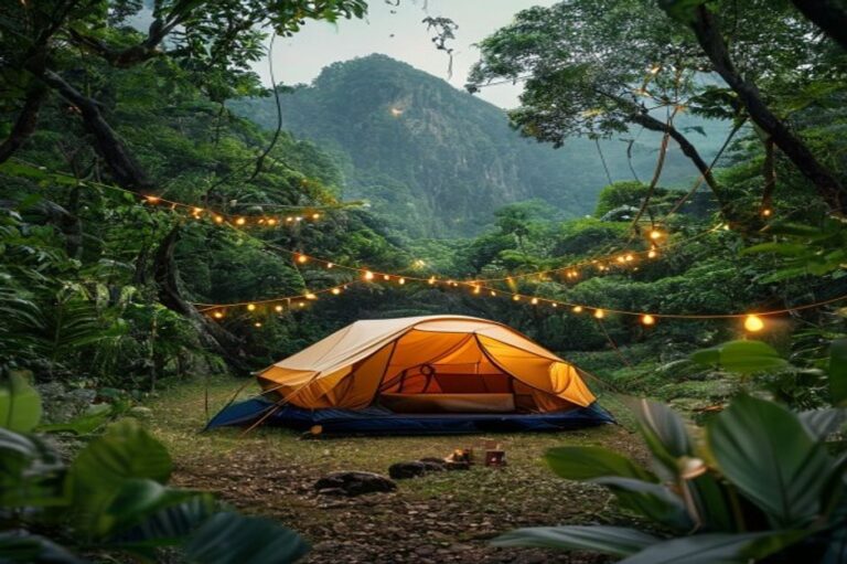 camping vs glamping pemula Guci garden