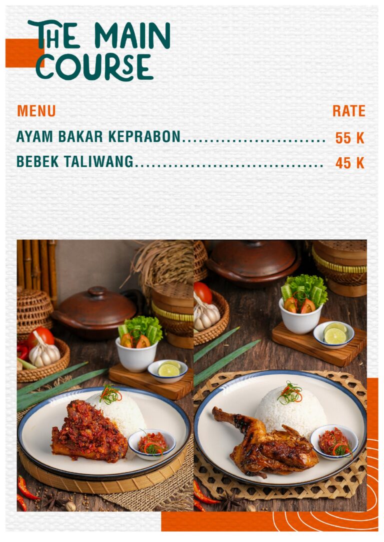 Ayam Bakar Keprabon Bebek Taliwang menu cafe Guci Garden