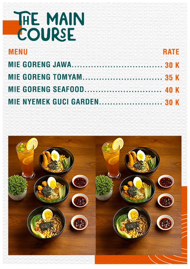 Mie Goreng Tomyam Seafood Nyemek menu cafe Guci Garden Tegal