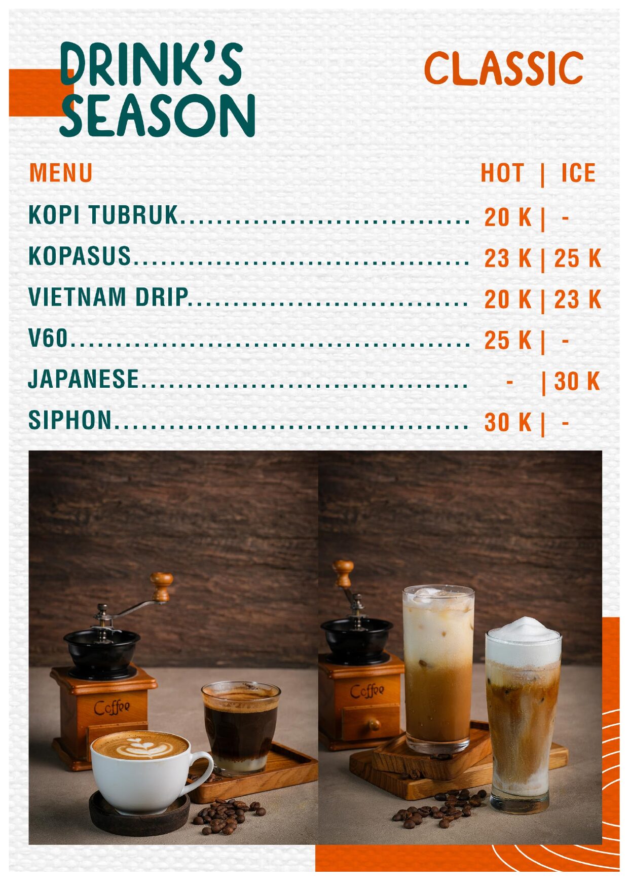 Kopi V60 Vietnam Drip Siphon menu kopi cafe Guci Garden